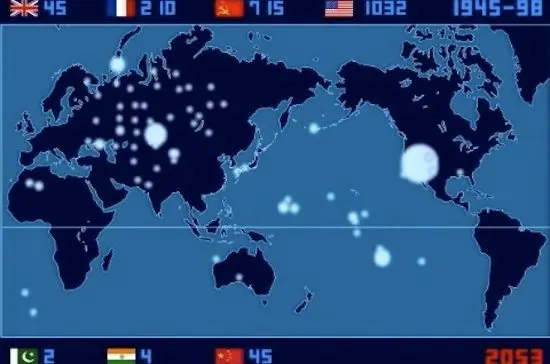 Les essais nucléaires de 1945 à 1998 en un time-lapse