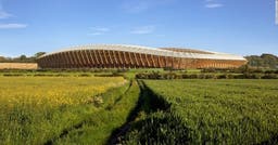 <p>Le nouveau projet de stade entièrement construit en bois (© Zaha Hadid architects)</p>
