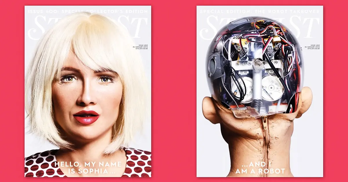 Le robot Sophia fait sa première couverture de magazine de mode