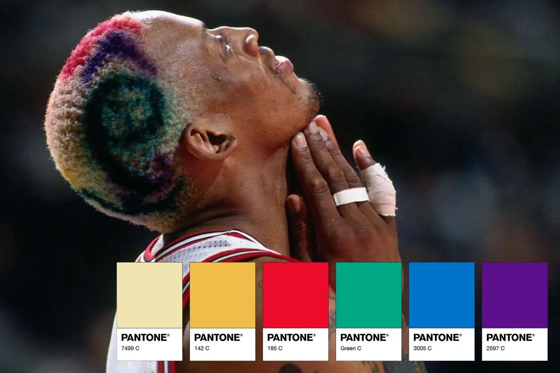 Un site compile les Pantone exacts des incroyables coupes de cheveux de Dennis Rodman