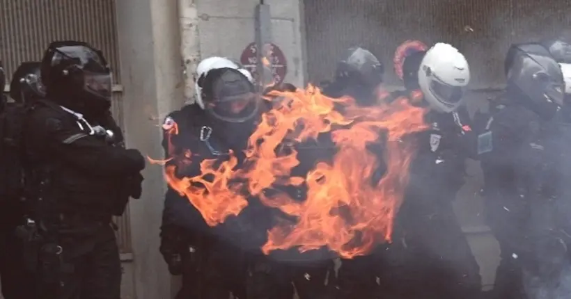 La photo du “policier en flammes” était en réalité une illusion