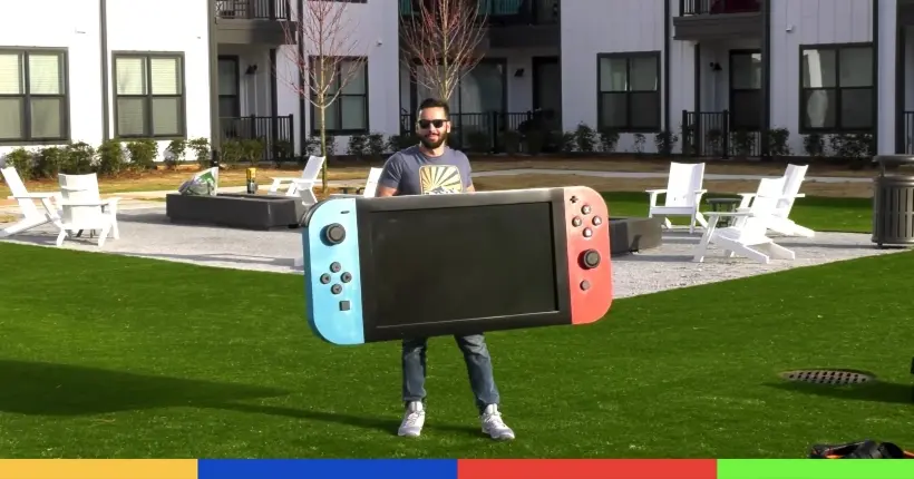 Vidéo : il fabrique une Nintendo Switch géante