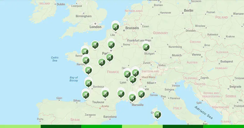 Découvrez notre carte de France des meilleurs spots végans