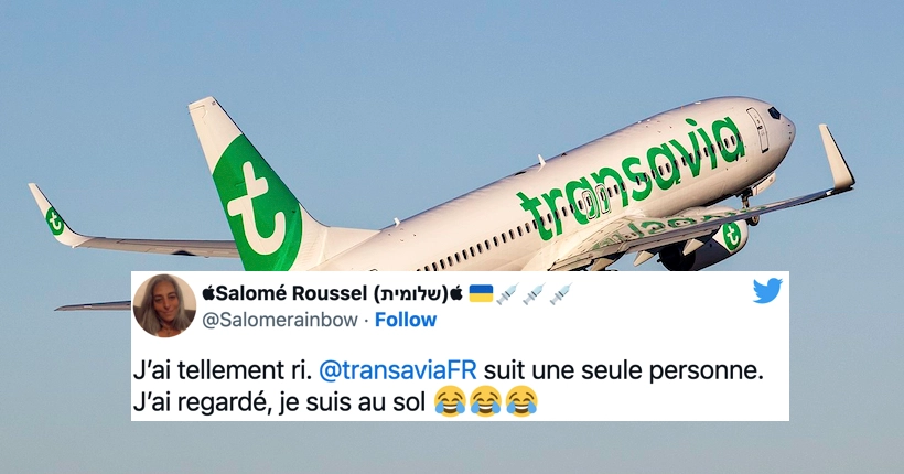 Sur Twitter, Transavia ne suit qu’une seule personne, et c’est du pur génie